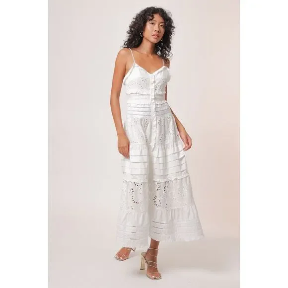 Line & Dot Pixie Maxi Dress in white Summer Cocktail Party Dress size S NWOT - Picture 2 of 9